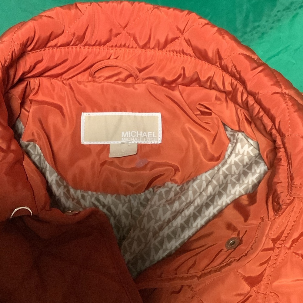 MICHAEL Michael Kors Vibrant Orange Quilted Puffer Jacket
